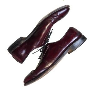 Allen Edmonds Classic Burgundy‎ Leather Cap Toe Oxford Dress Shoes Men 11.5B